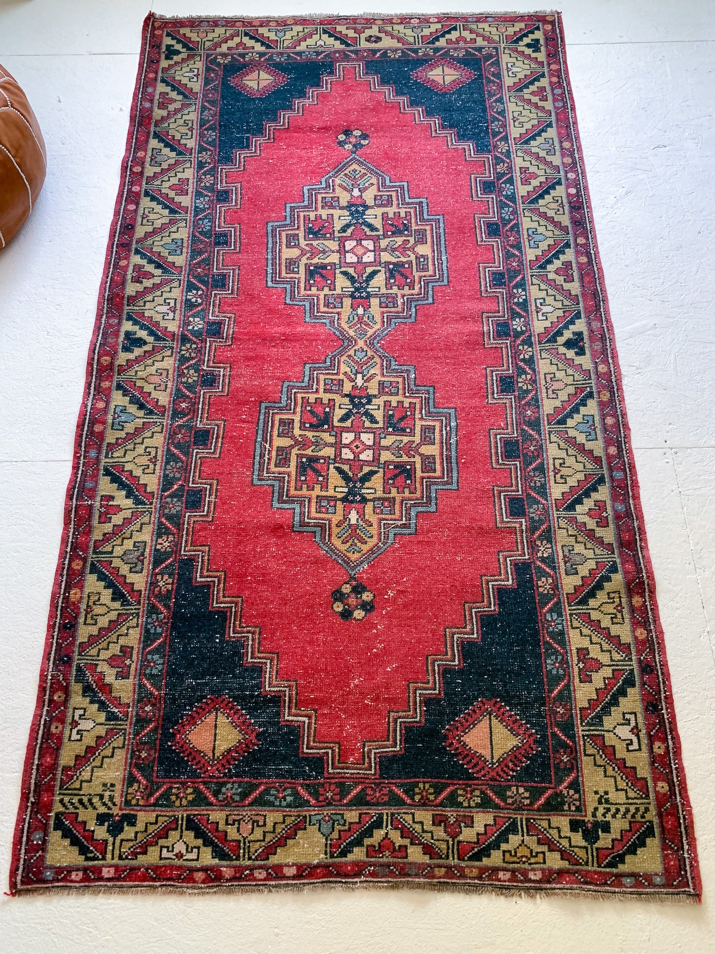 No. A1060 - 3.8' x 7.1' Vintage Turkish Area Rug