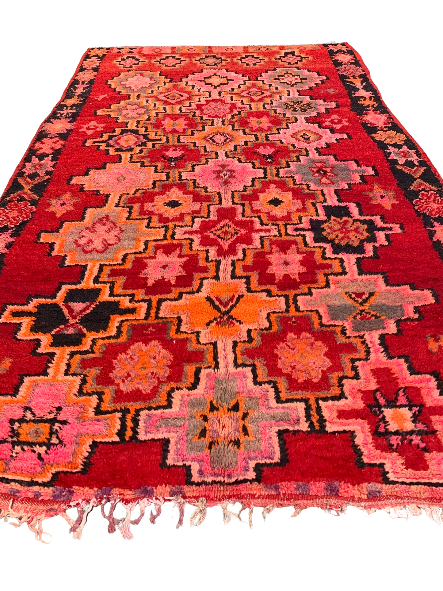 No. A1085 - 6.0' x 11.8' Vintage Moroccan Bejaad Area Rug