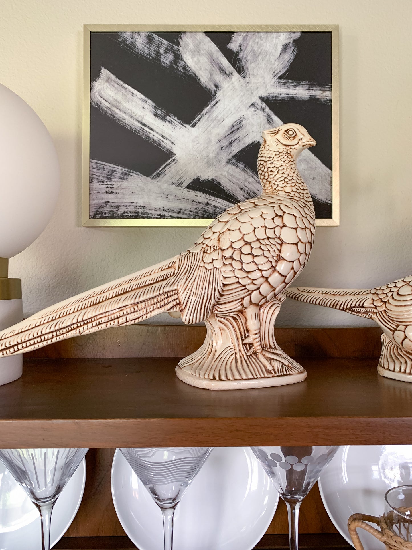 Vintage Ceramic Pheasant Figurine Pair - Local Olympia Pickup Only