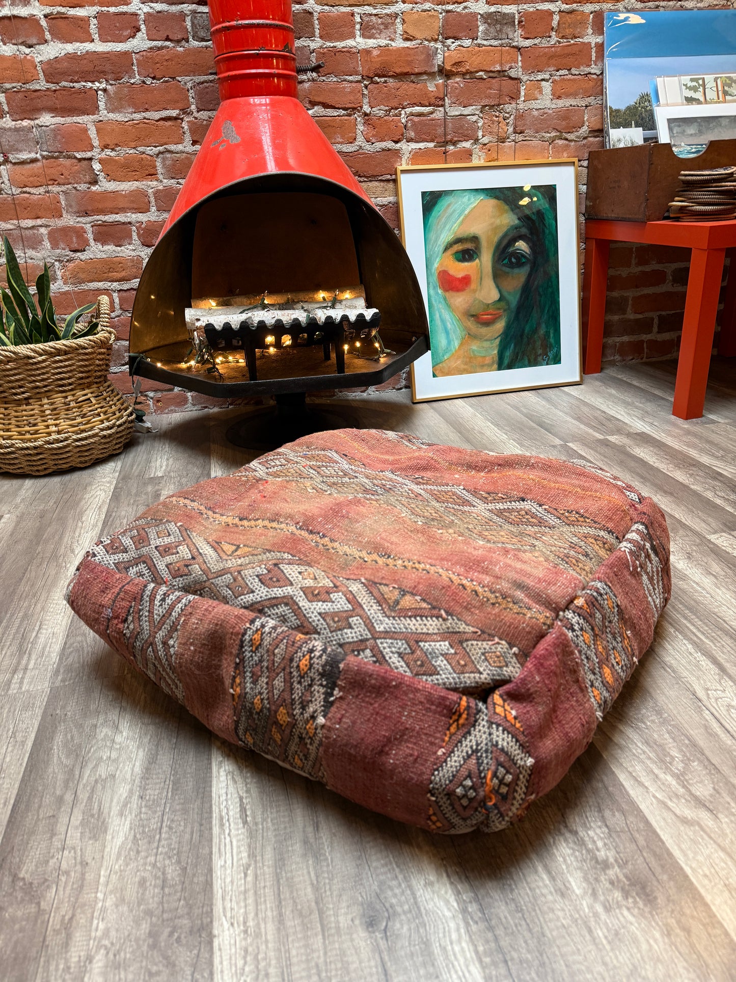 Moroccan Rug Floor Pouf / Pet Bed #370