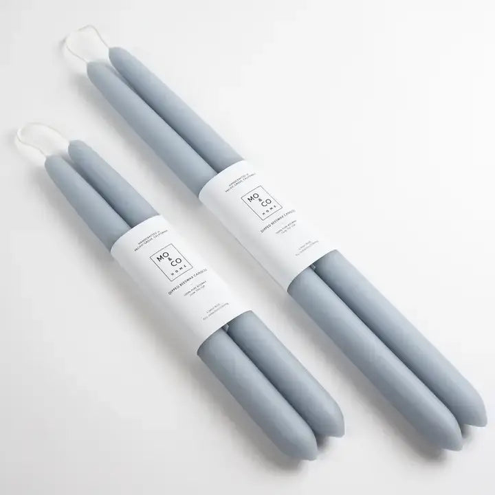 100% Beeswax Dipped Taper Candles | All Natural, Handmade: Eucalyptus / Standard (10" Long)