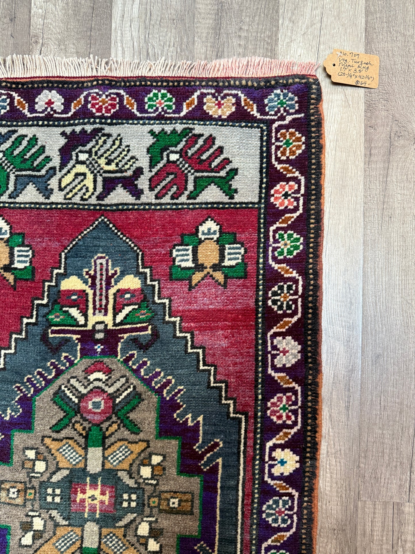 Vintage Turkish Mini Rug 1.7’x3.5' - No. 707