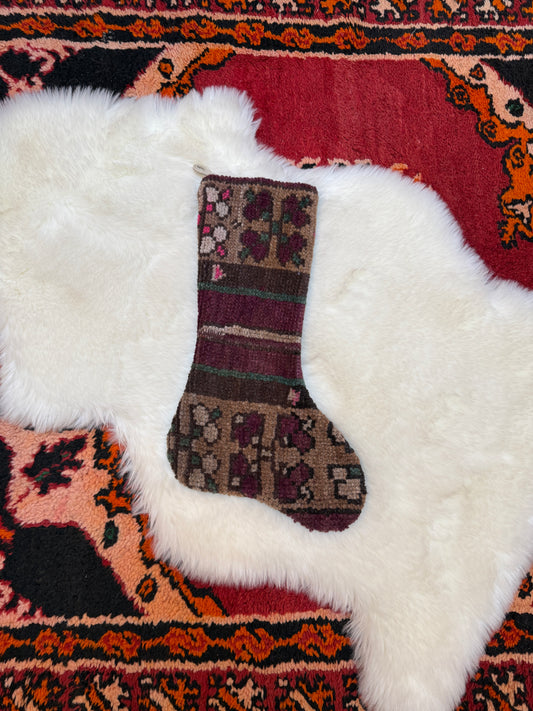 No. S235 - Vintage Turkish Rug Holiday Stocking
