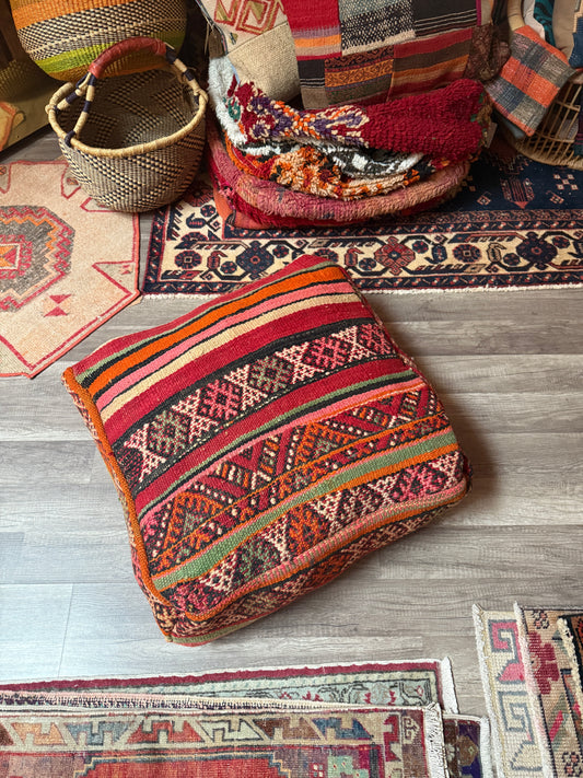 Moroccan Rug Floor Pouf / Pet Bed #371