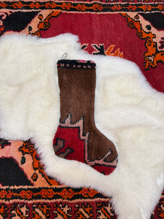 No. S244 - Vintage Turkish Rug Holiday Stocking