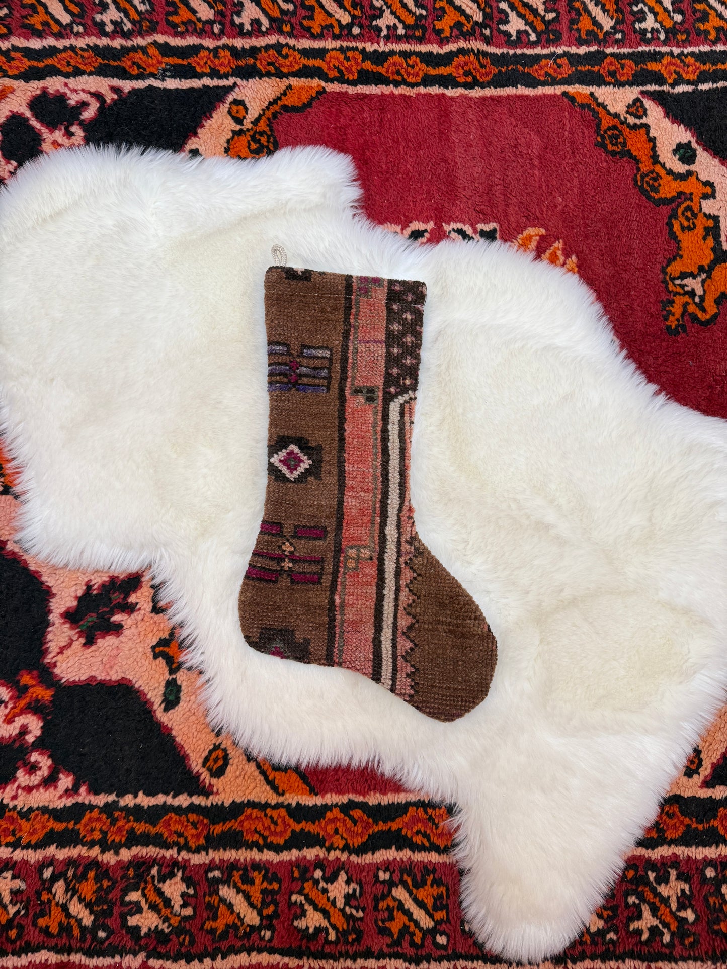 No. S231 - Vintage Turkish Rug Holiday Stocking