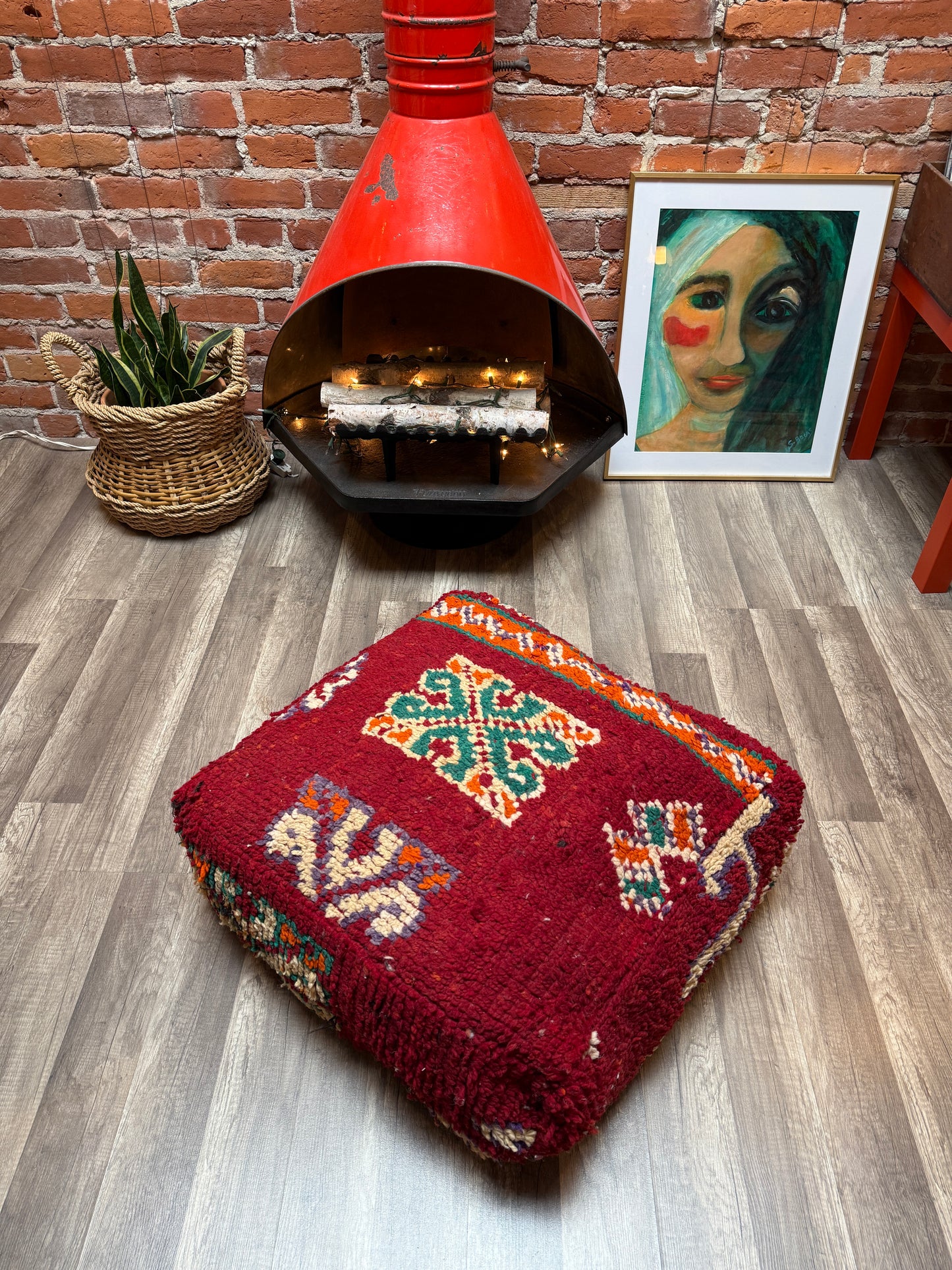 Moroccan Rug Floor Pouf / Pet Bed #364