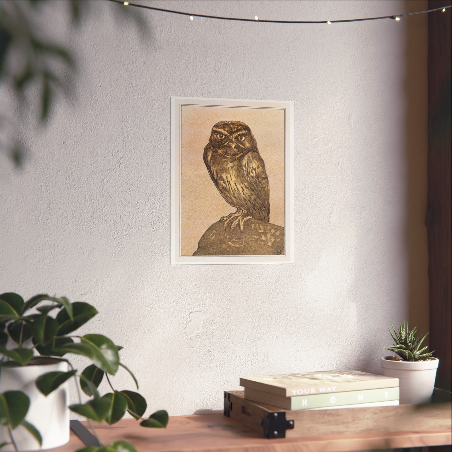 Little Owl on Rock Giclée Print