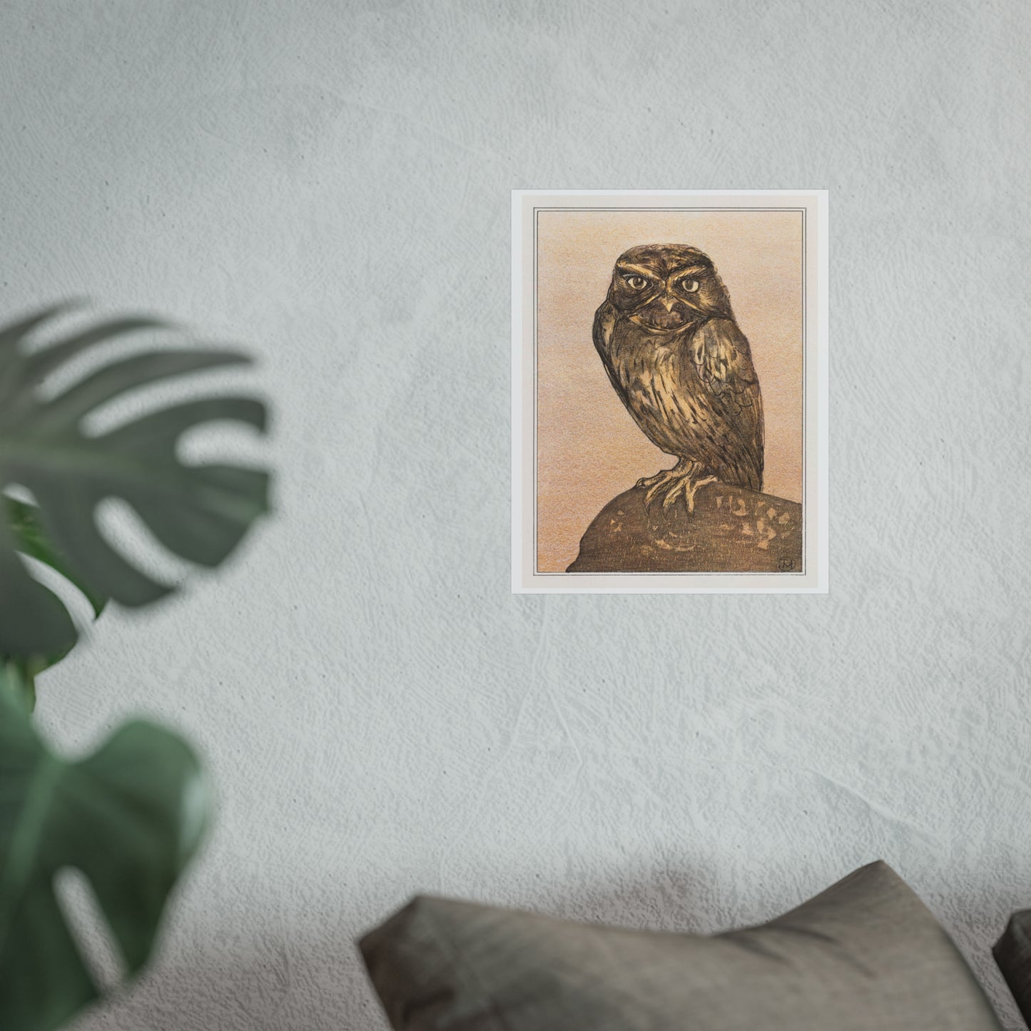 Little Owl on Rock Giclée Print