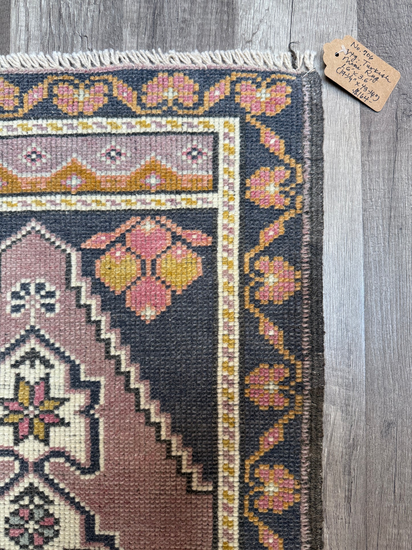 Vintage Turkish Mini Rug 1.6’x3.6' - No. 706