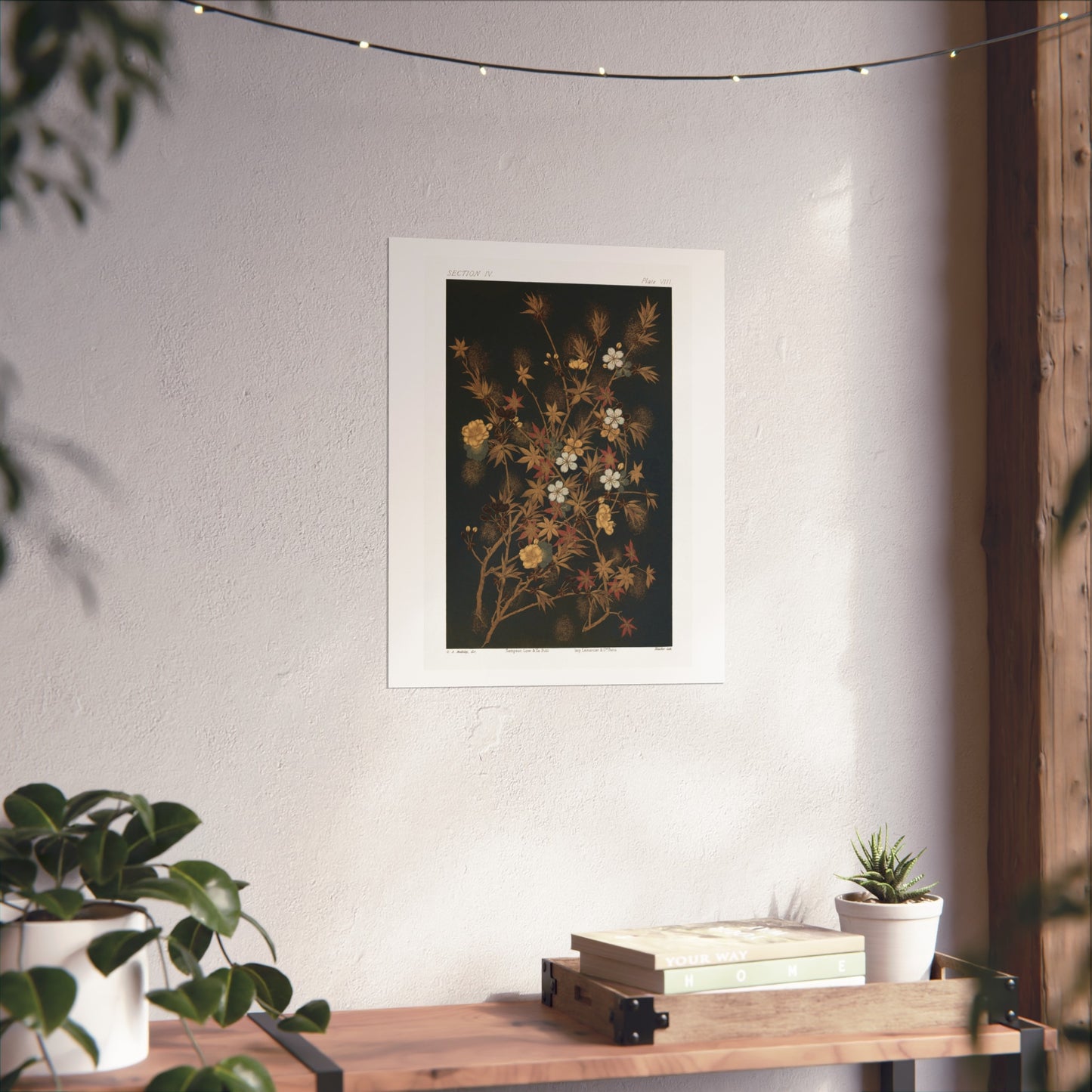 Japanese Autumn Flowers & Tree Giclée Print