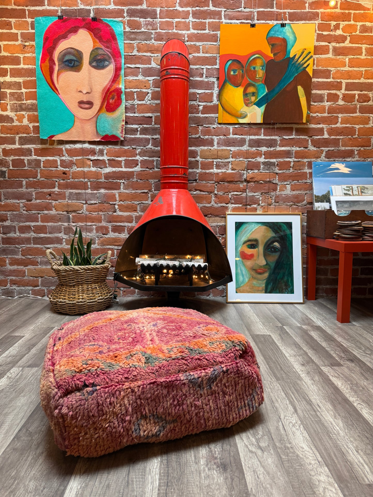 Moroccan Rug Floor Pouf / Pet Bed #367