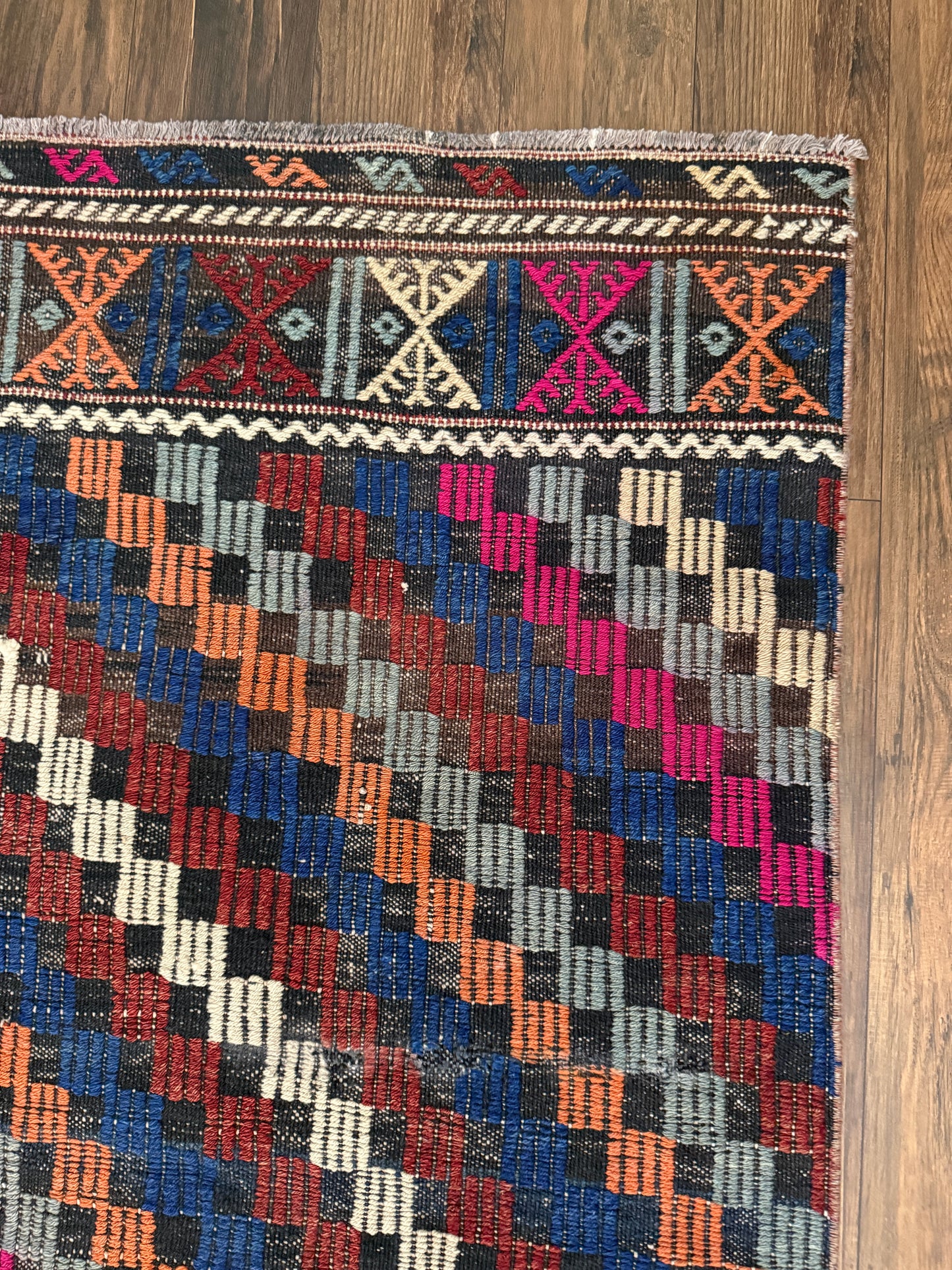 Vintage Turkish Kilim Area Rug No. A1224 - 4.8’x9.8’