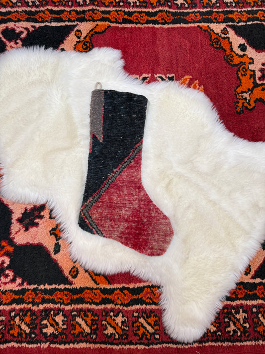 No. S253 - Vintage Turkish Rug Holiday Stocking