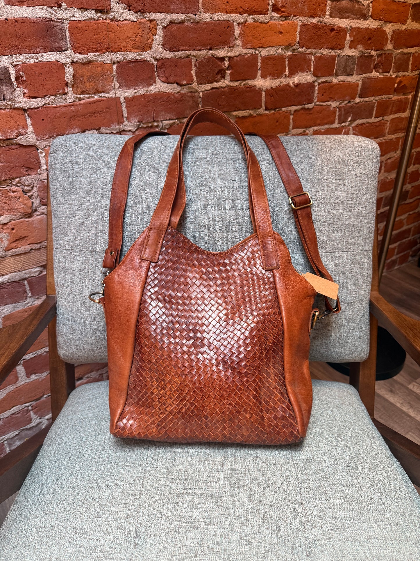 Handmade Woven Braided Leather bag Made in Morocco - No. BAG155