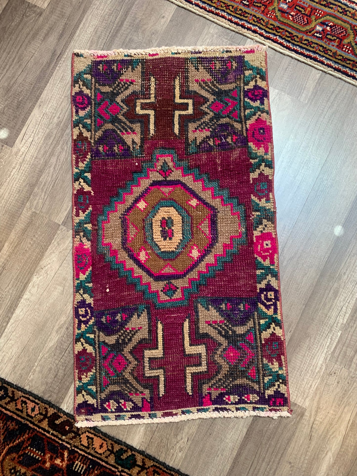 Reserved for Candice - Vintage Turkish Mini Rug 1.6’x3' - No. 671