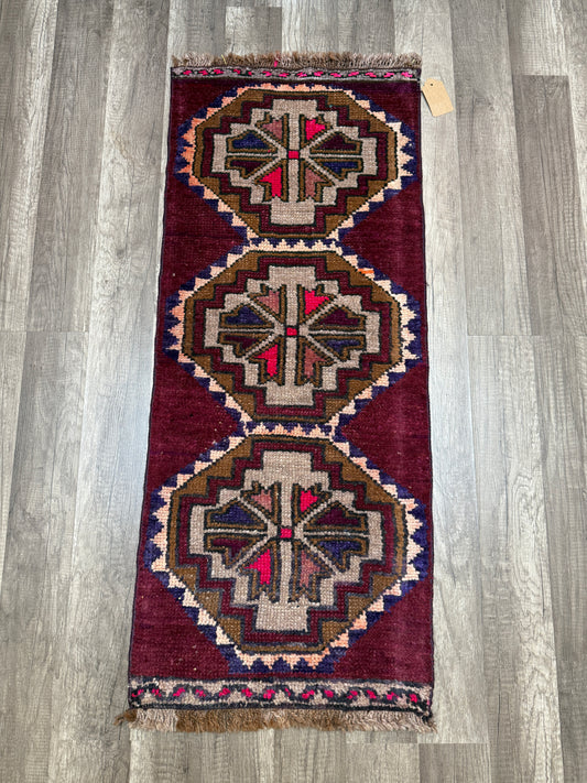 Vintage Turkish Mini Rug 1.5’x3.6' - No. 697