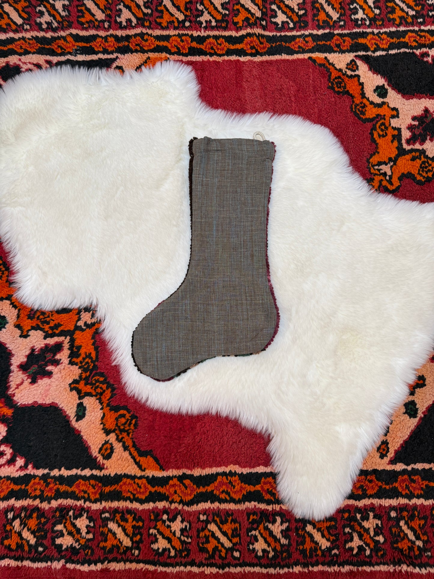 No. S238 - Vintage Turkish Rug Holiday Stocking