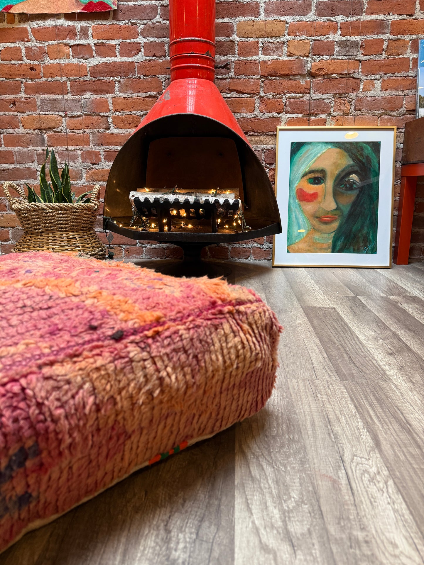 Moroccan Rug Floor Pouf / Pet Bed #367