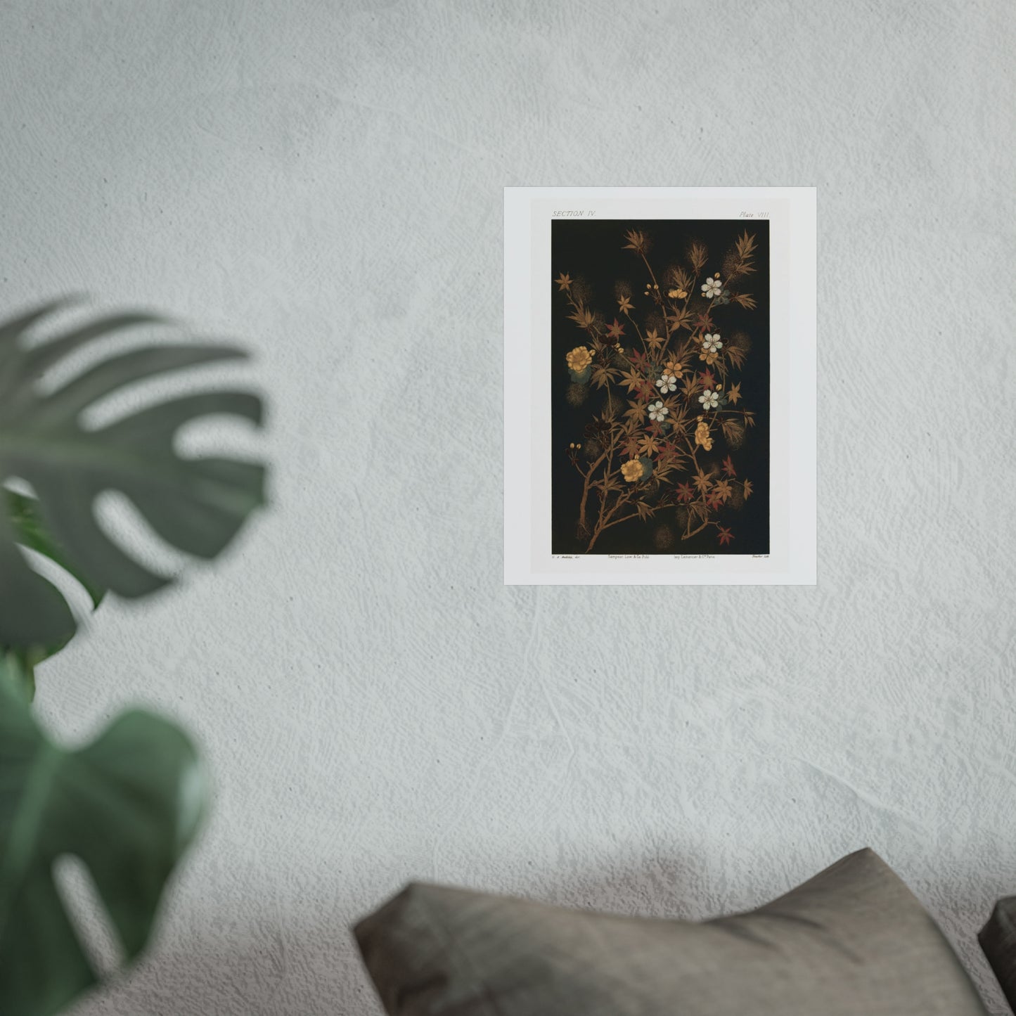 Japanese Autumn Flowers & Tree Giclée Print