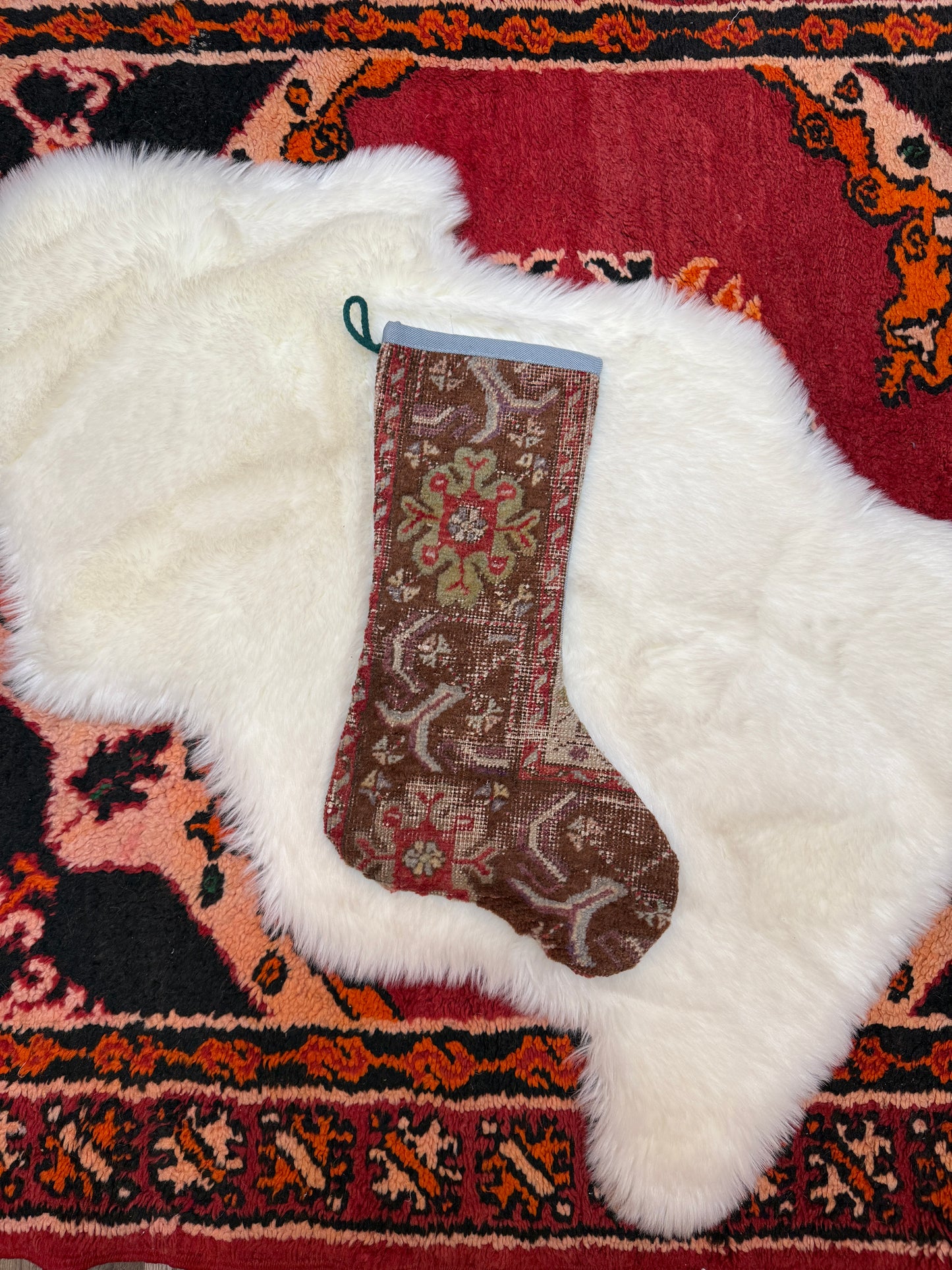 No. S254 - Vintage Turkish Rug Holiday Stocking