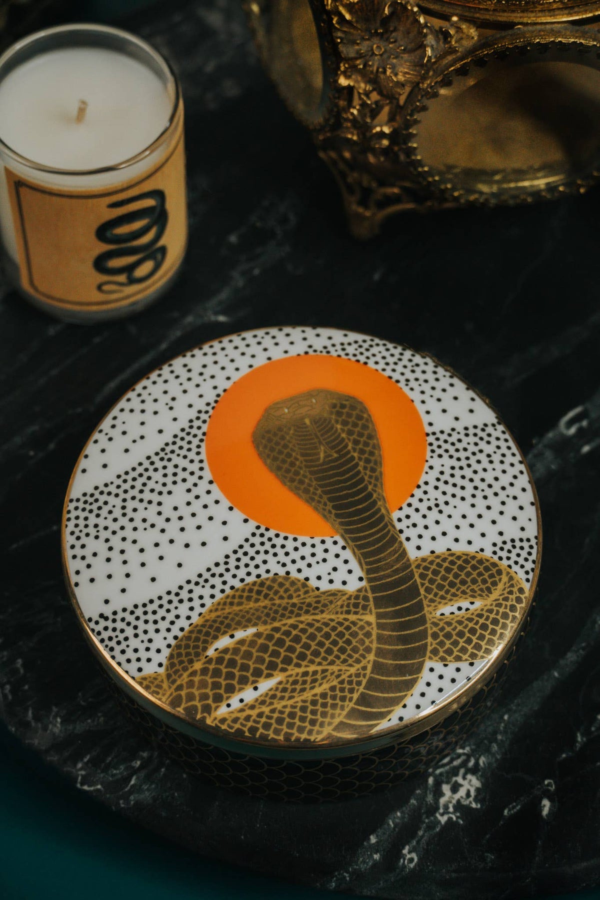 Cobra Dawn Ceramic Trinket Box