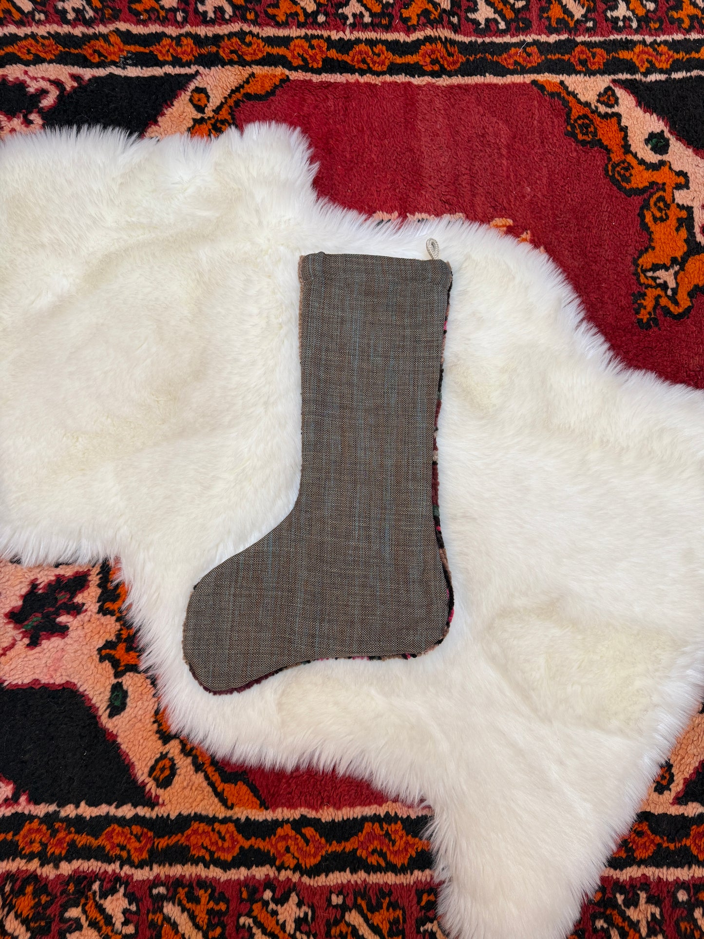 No. S237 - Vintage Turkish Rug Holiday Stocking