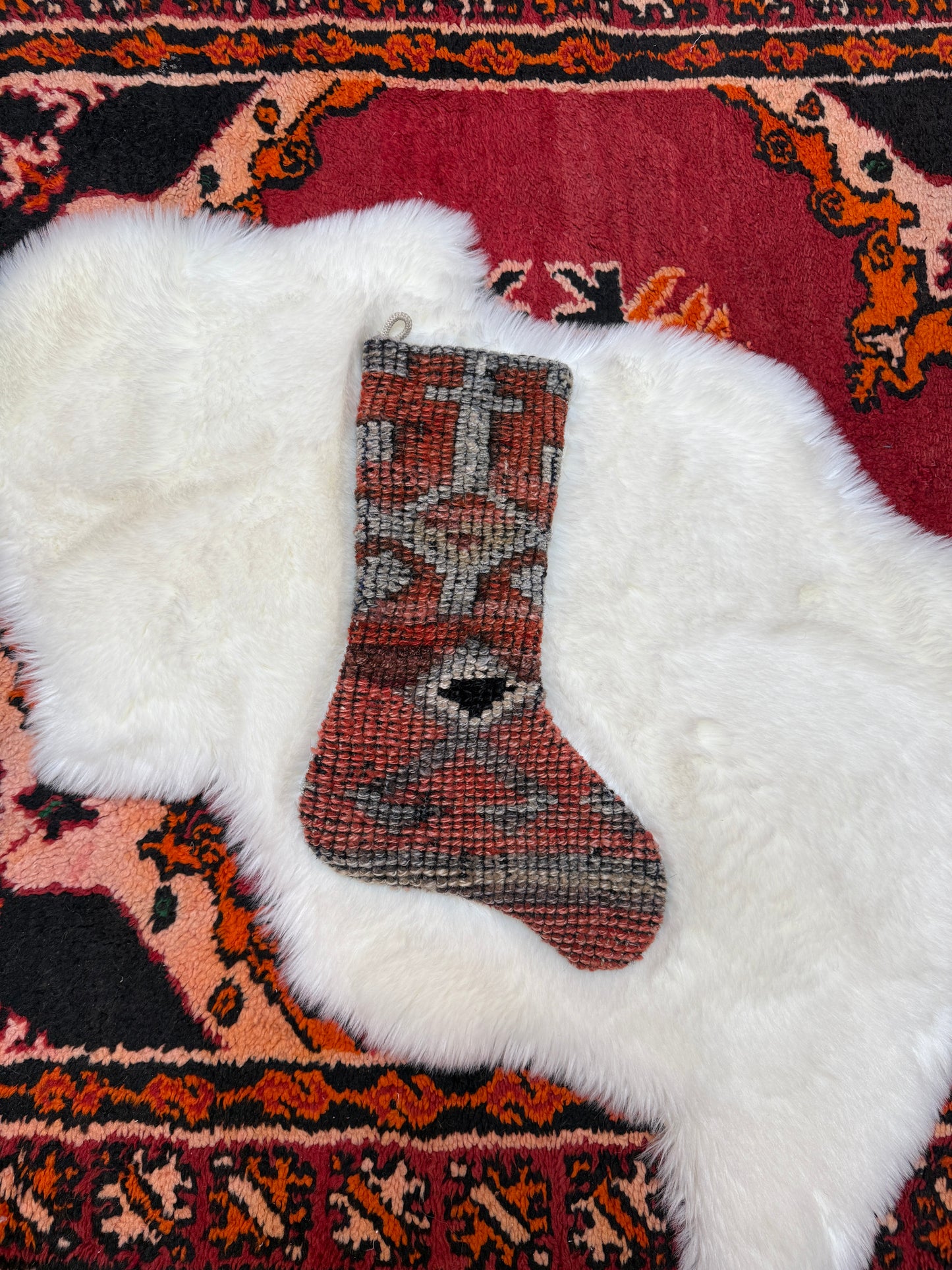 No. S246 - Vintage Turkish Rug Holiday Stocking