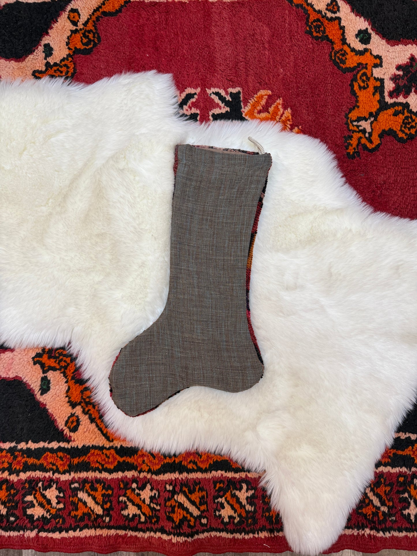 No. S225 - Vintage Turkish Rug Holiday Stocking