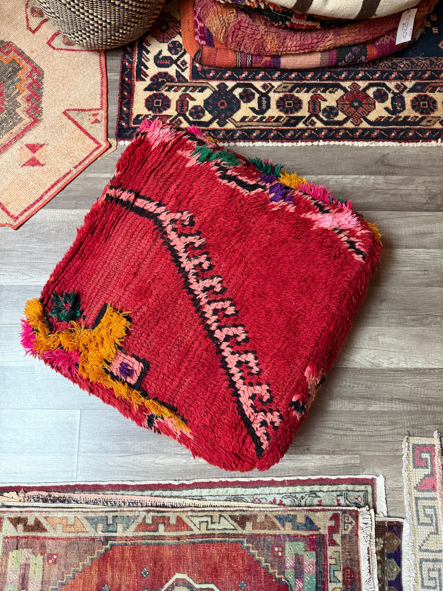 Moroccan Rug Floor Pouf / Pet Bed #368