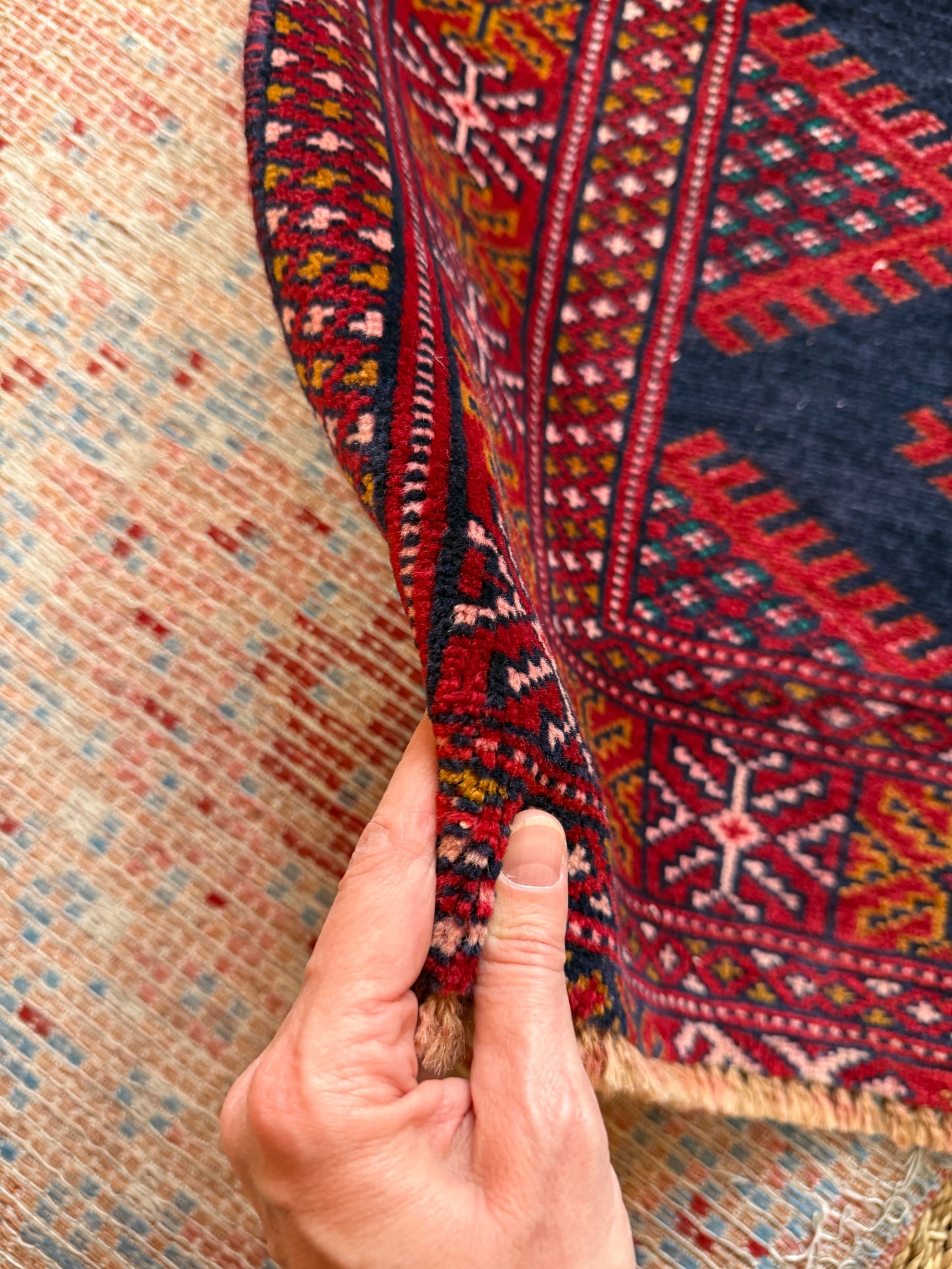 Vintage Afghan Bokhara Area Rug No. A1198 - 2.6'x3.7'