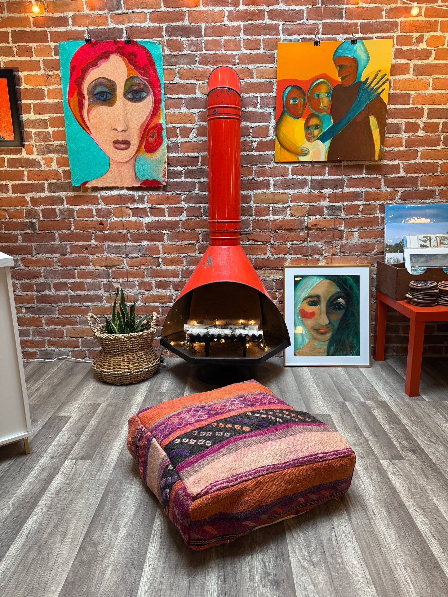 Moroccan Rug Floor Pouf / Pet Bed #369