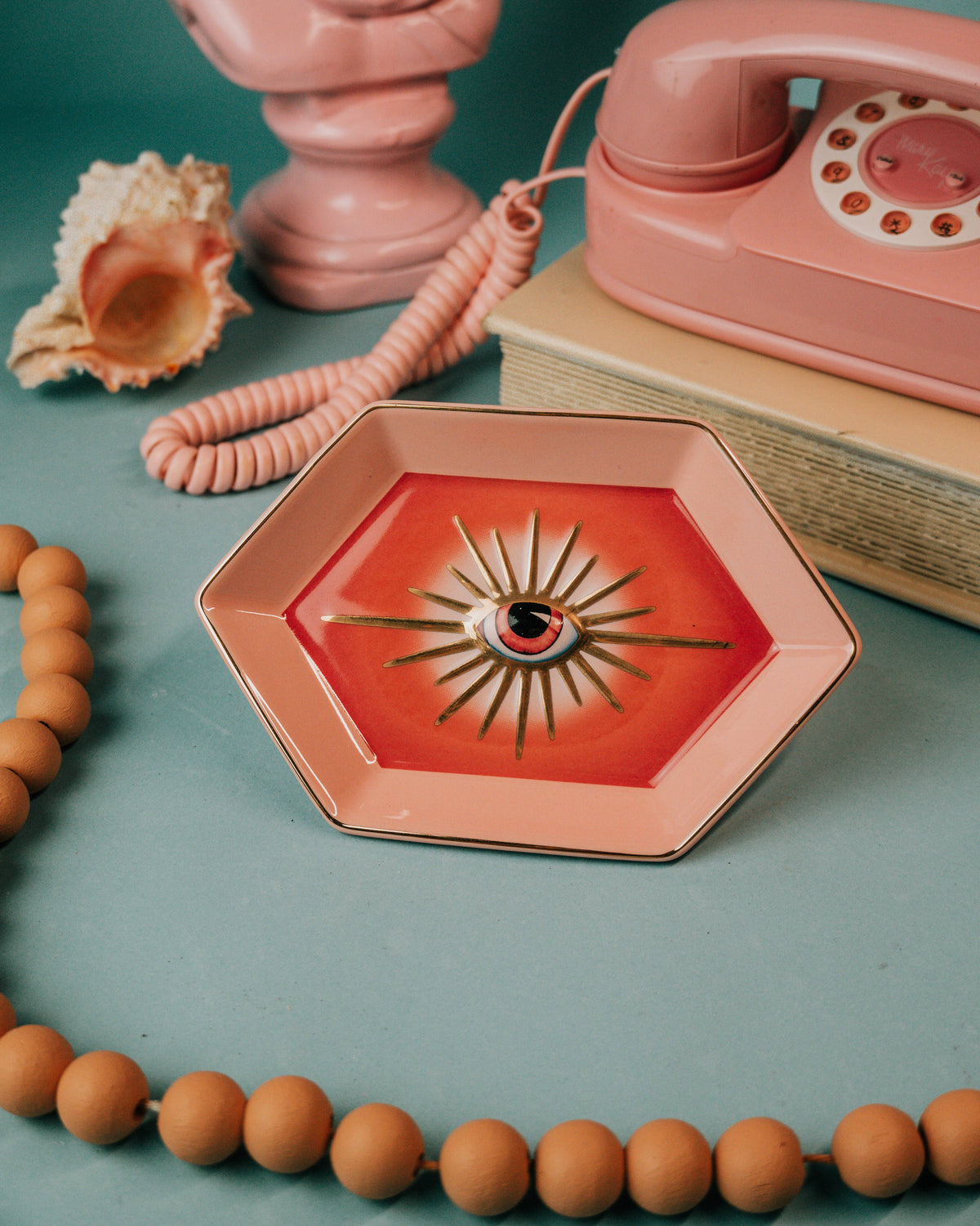 Evil Eye Trinket Dish Pink