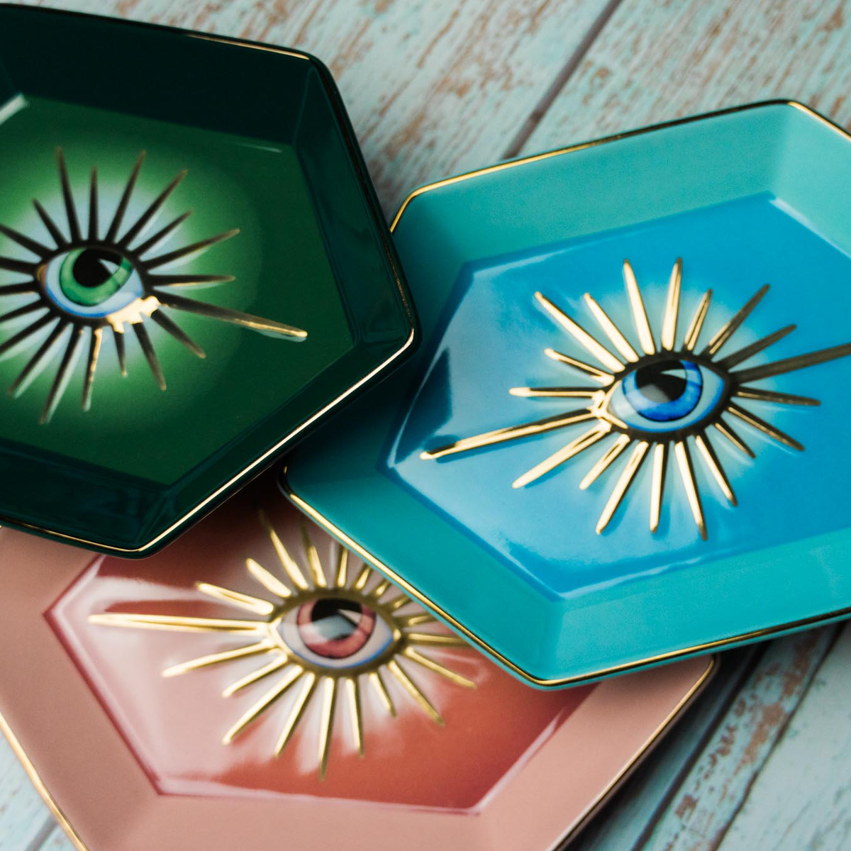 Evil Eye Trinket Dish Green