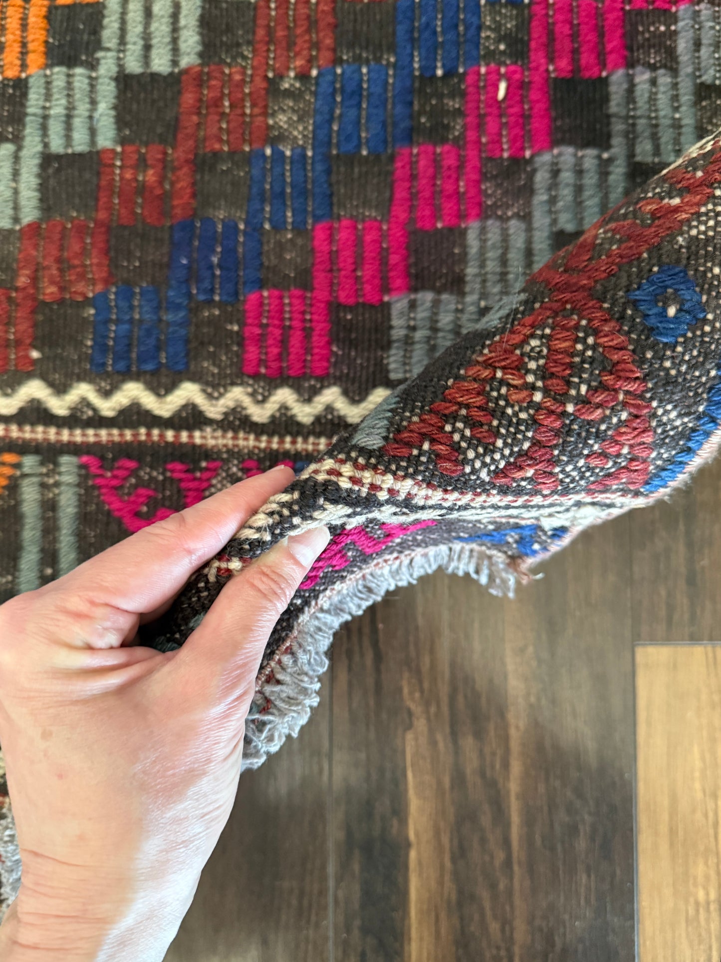 Vintage Turkish Kilim Area Rug No. A1224 - 4.8’x9.8’