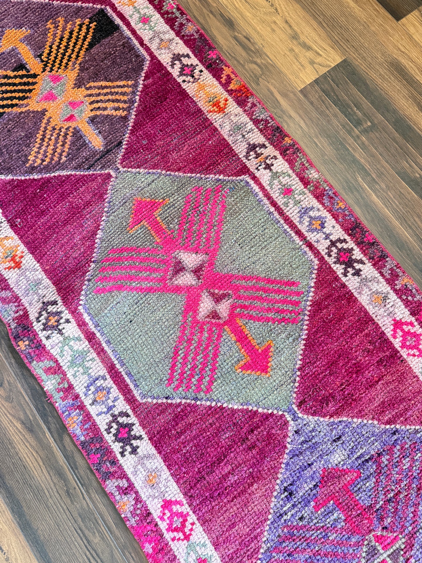 Vintage Turkish Herki Runner Rug No. R1223 - 2.4’x11.8’