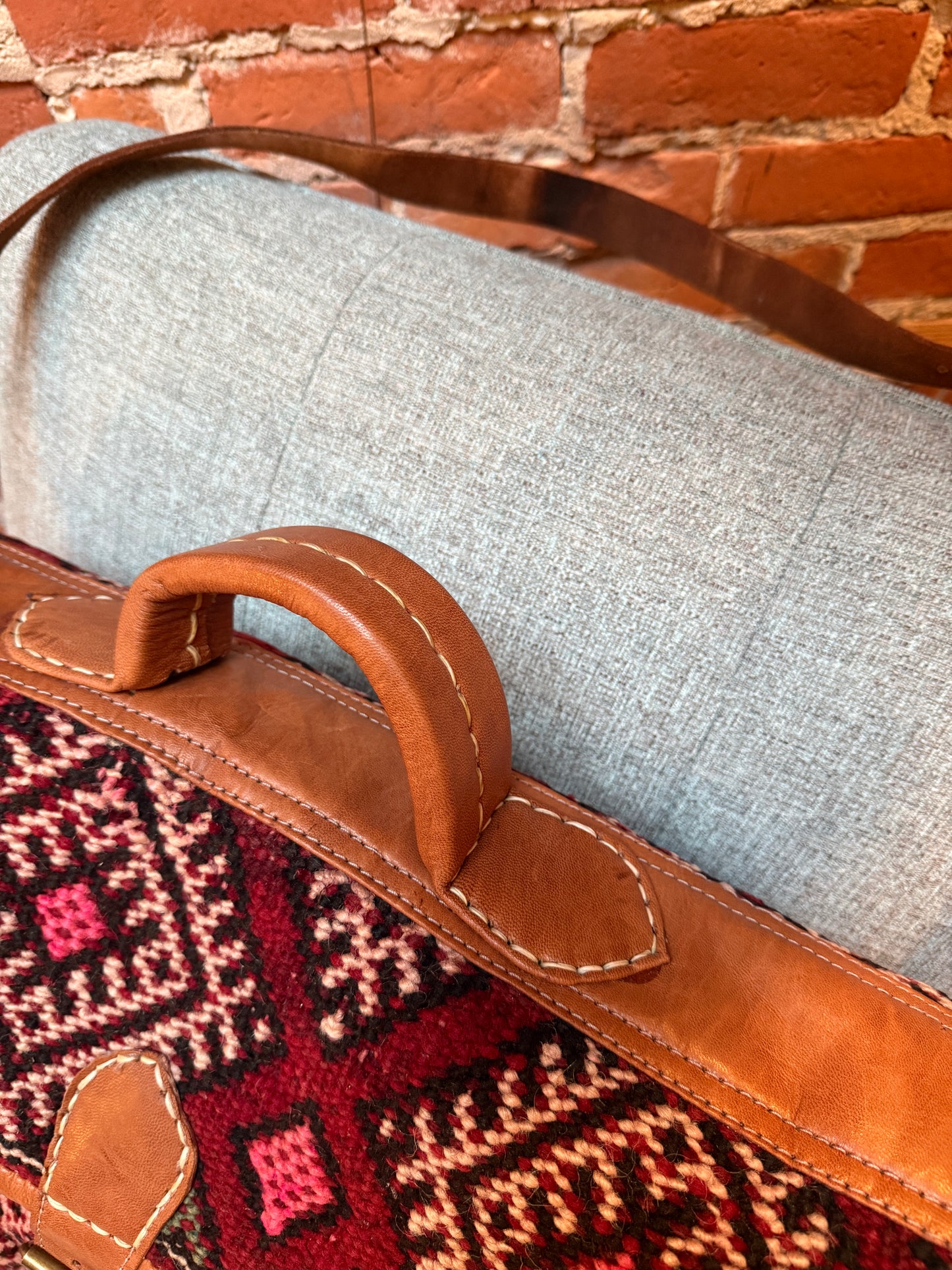 Kilim Duffle Weekend Bag | Handmade Leather Travel Bag Made in Morocco - No. BAG158