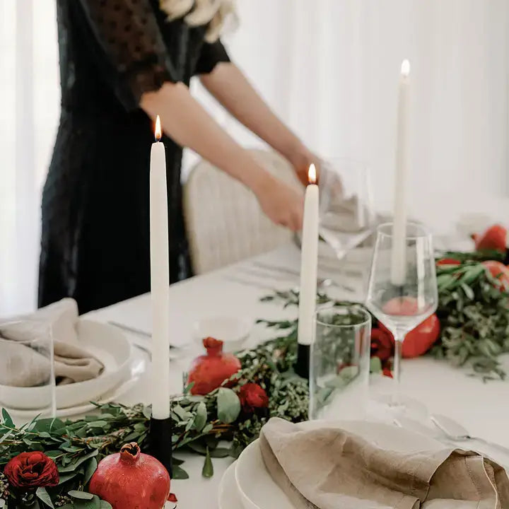 100% Beeswax Dipped Taper Candles | All Natural, Handmade: Eucalyptus / Large (14" Long)