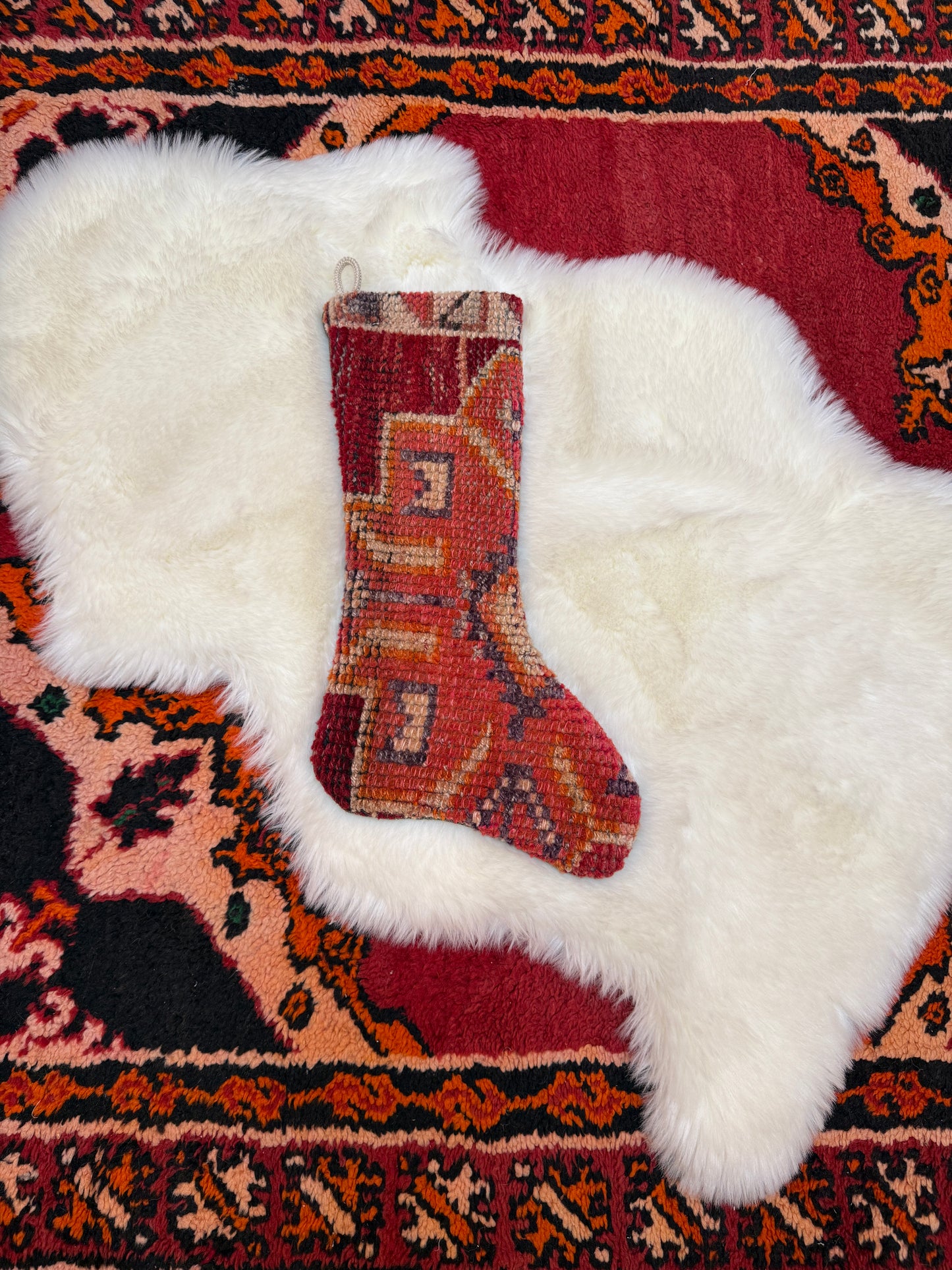 No. S234 - Vintage Turkish Rug Holiday Stocking