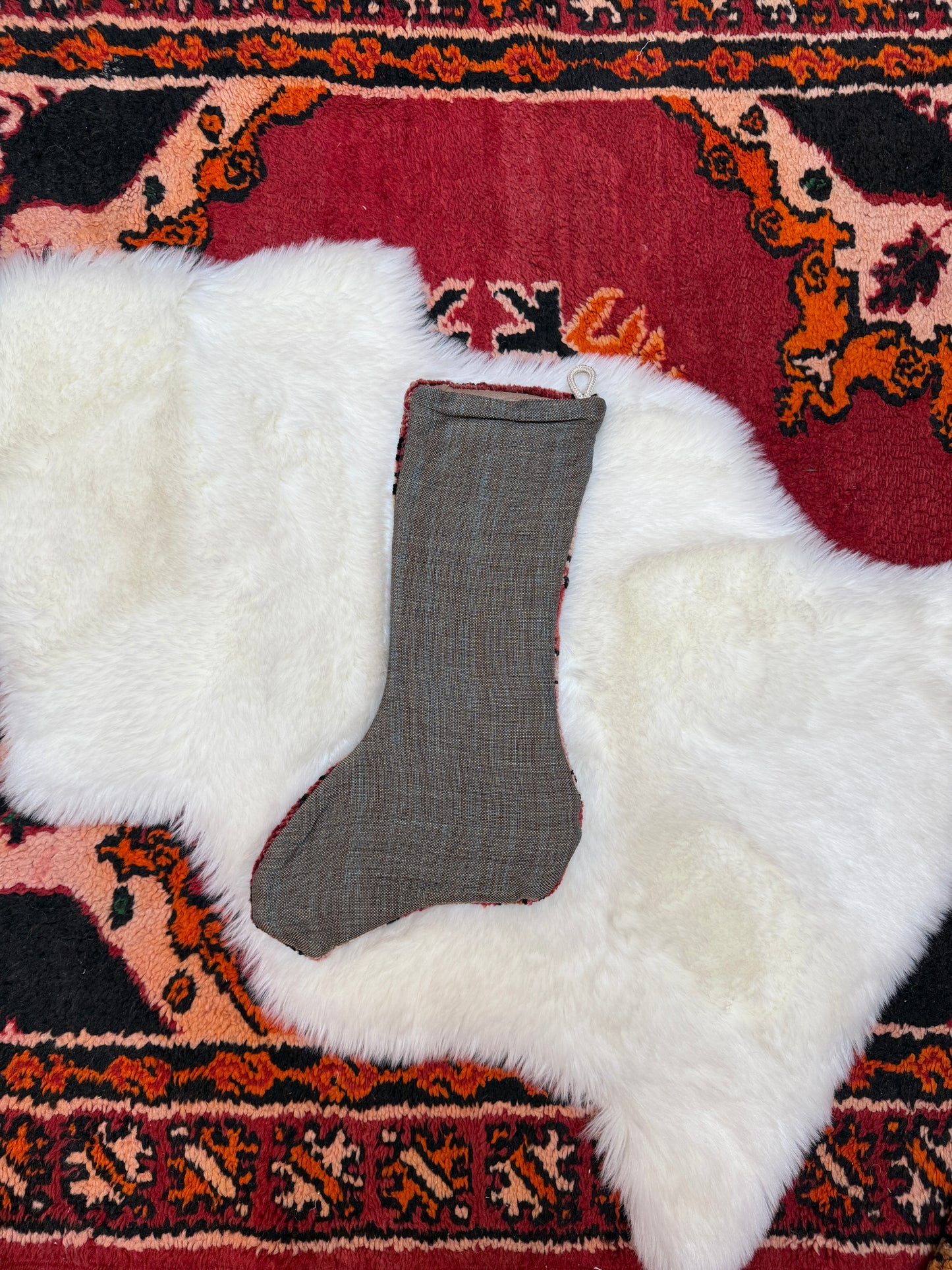 No. S229 - Vintage Turkish Rug Holiday Stocking