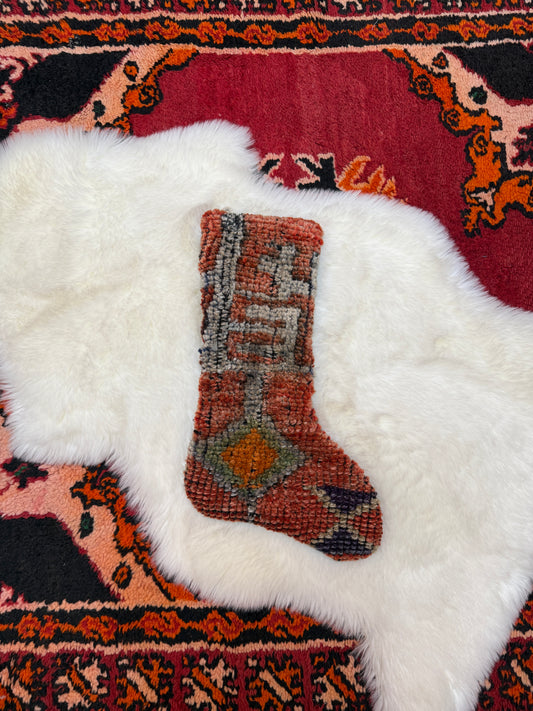 No. S245 - Vintage Turkish Rug Holiday Stocking