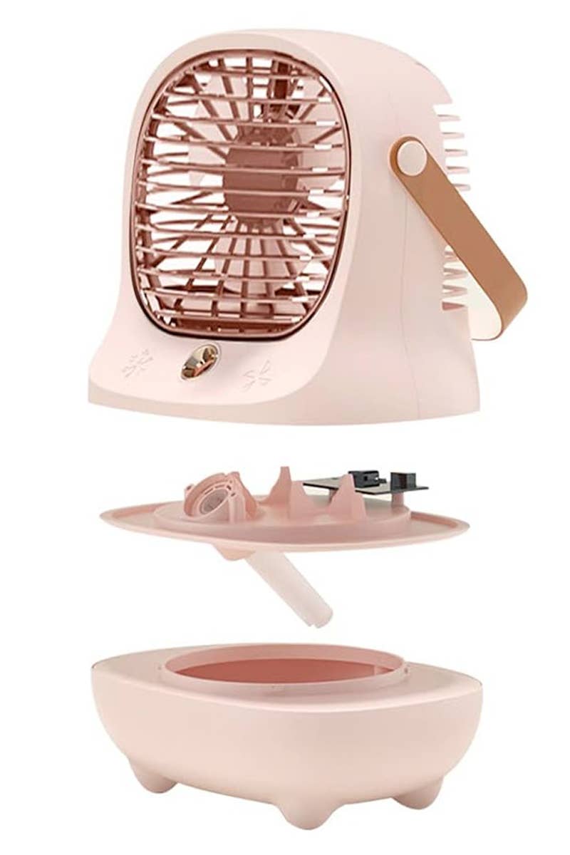 Matte Spray Misting Portable Tabletop Electric Fan (Pink)