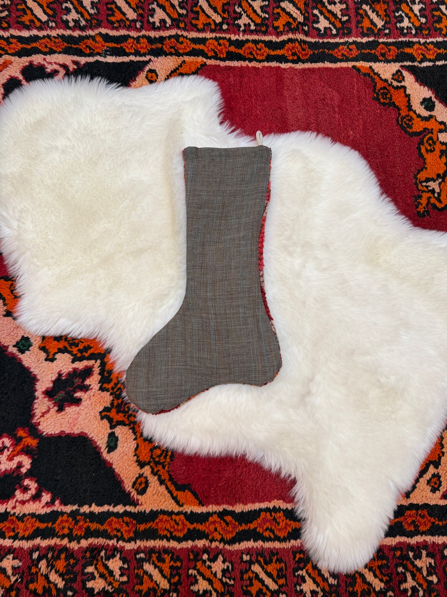 No. S234 - Vintage Turkish Rug Holiday Stocking