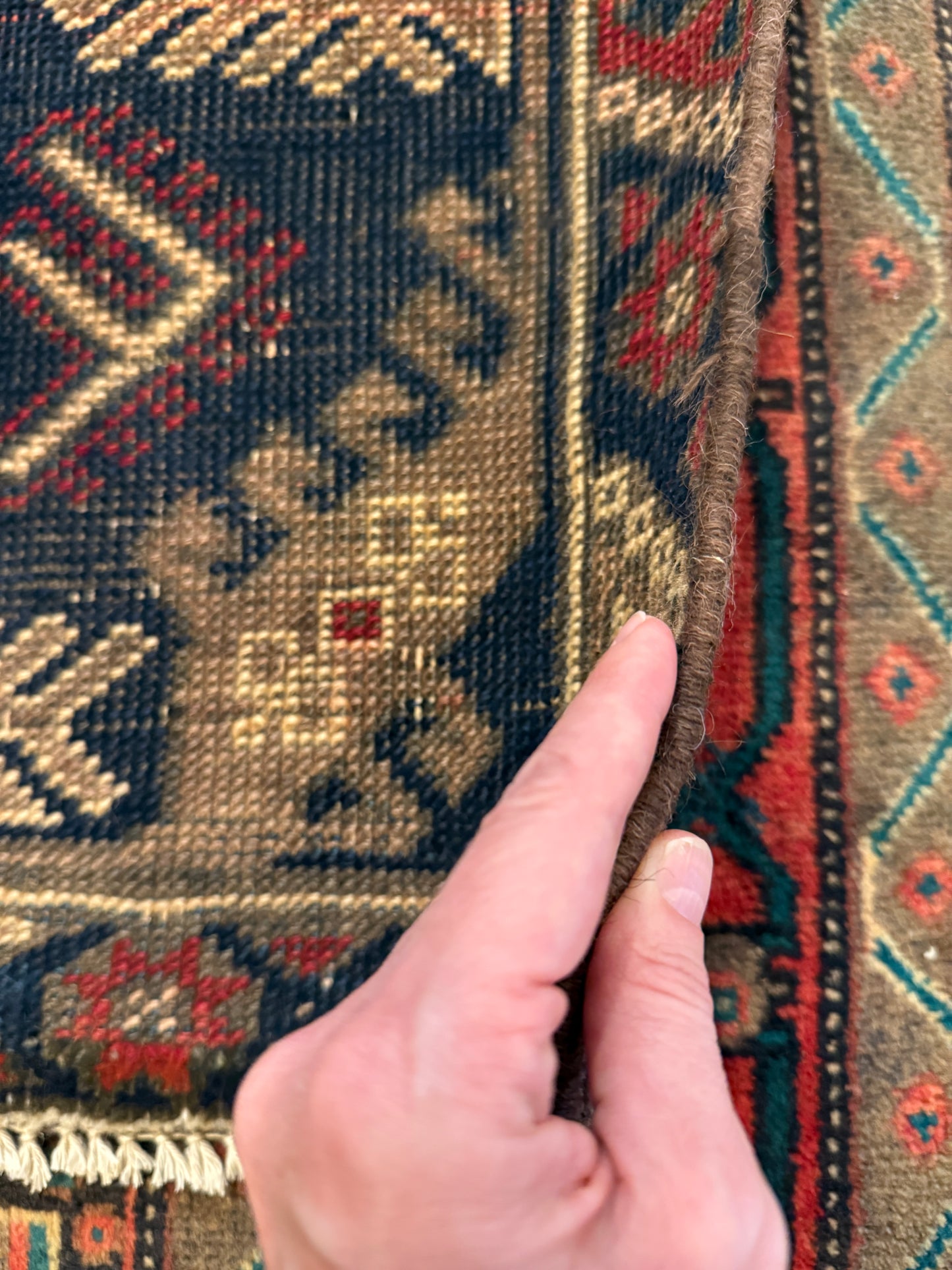 Vintage Turkish Kars Area Rug No. A1196 - 4.2'x5.6'