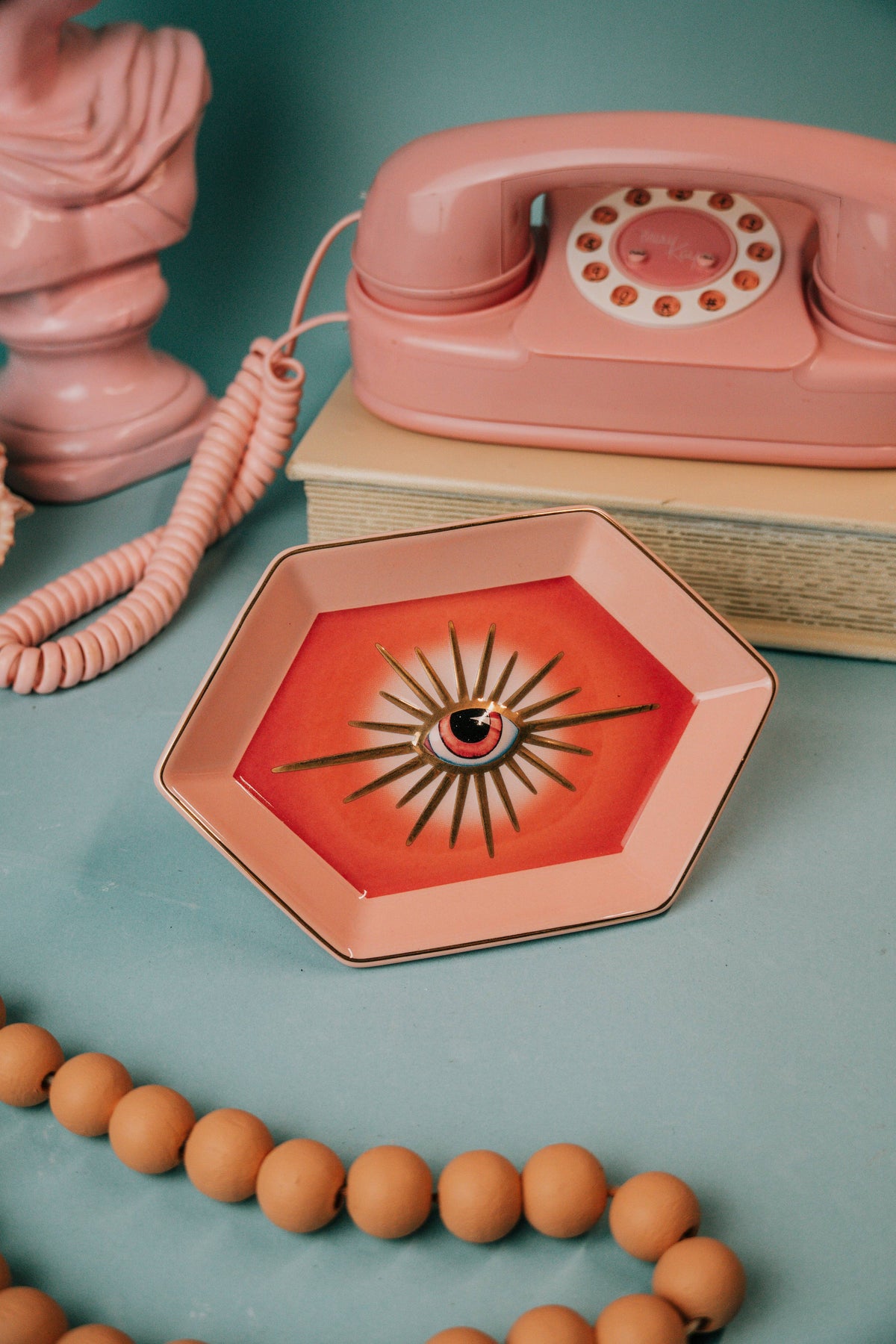 Evil Eye Trinket Dish Pink