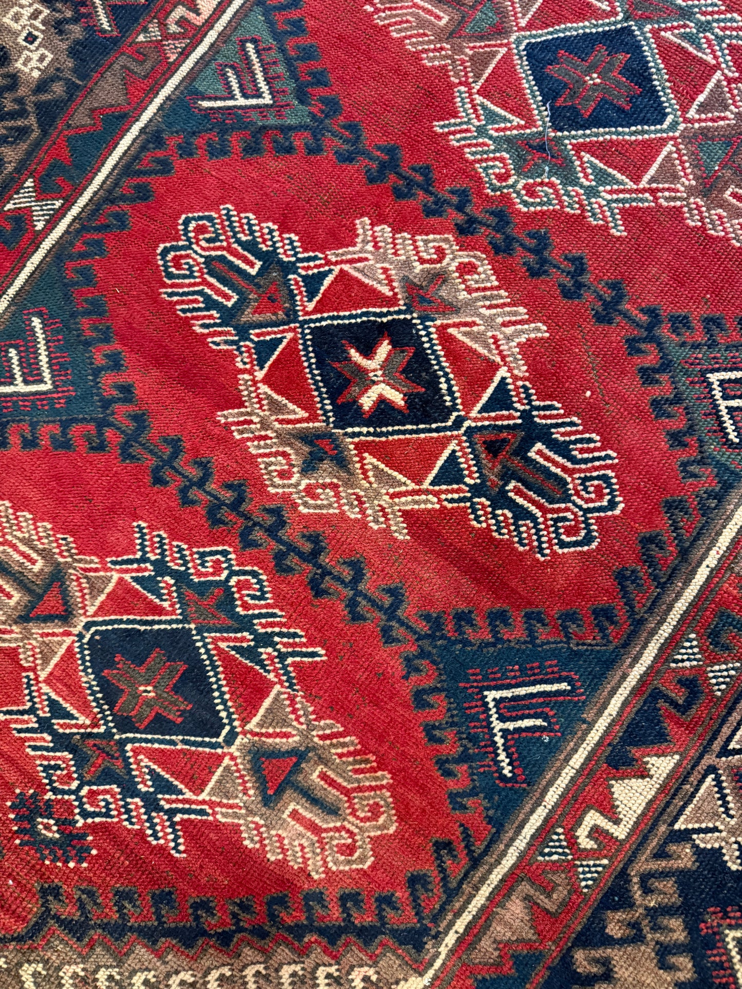 Vintage Turkish Kars Area Rug No. A1196 - 4.2'x5.6'