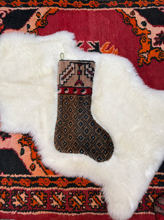 No. S243 - Vintage Turkish Rug Holiday Stocking