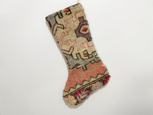 No. S148 - Vintage Turkish Rug Christmas Stocking