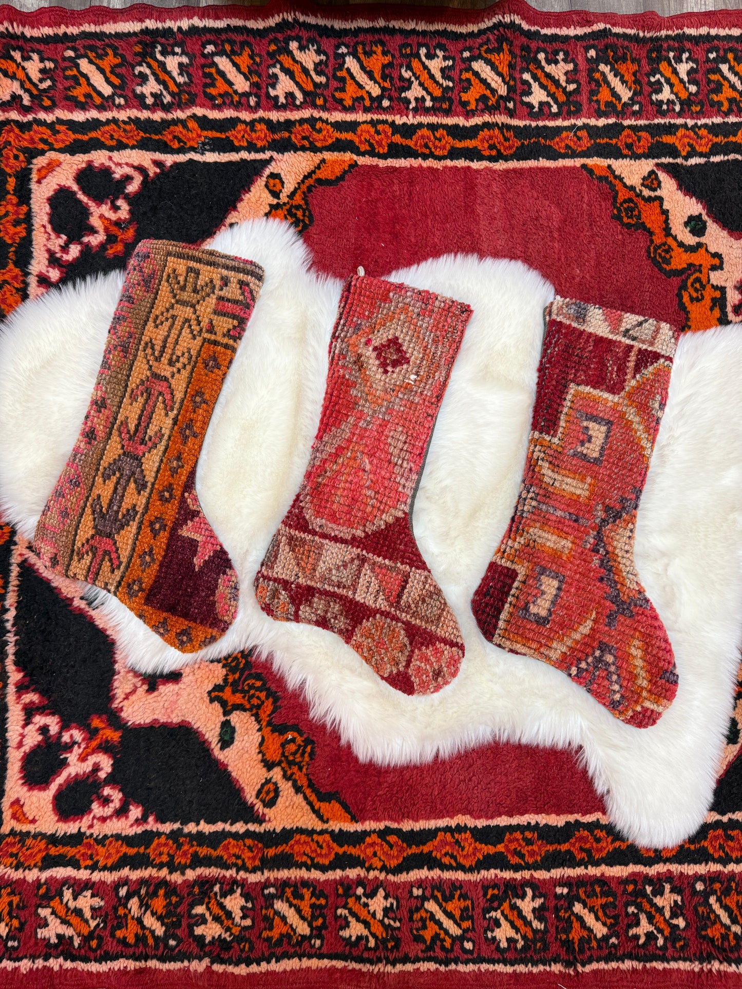 No. S234 - Vintage Turkish Rug Holiday Stocking