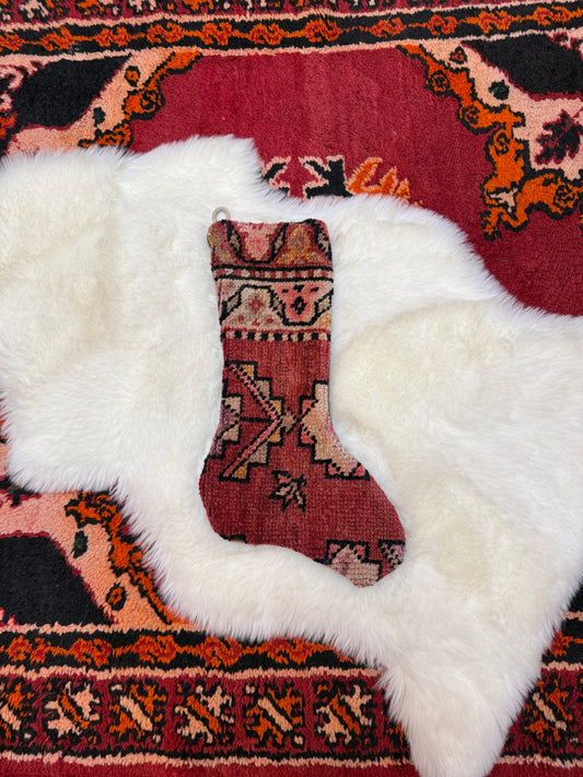 No. S229 - Vintage Turkish Rug Holiday Stocking